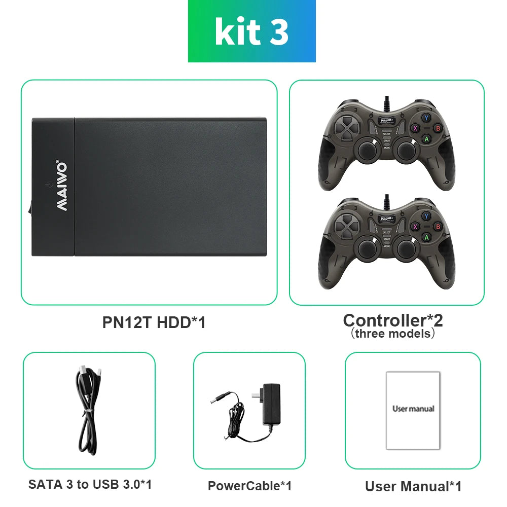 12TB HD Large Game Console with 390+ AAA PC Games | External Hard Drive for PS4/PS3/PS2/PS1/Wii for Wins PC/Laptop