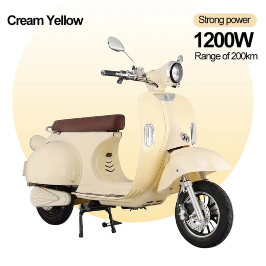 Retro Electric Moped Scooter – 10 Inch Fat Tire Electric Bike with Smart Features for Adults & Urban Commuting