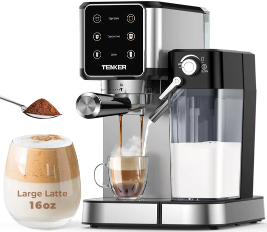 TENKER 20-Bar Home Espresso & Cappuccino Maker with Touchscreen