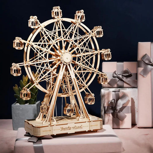 DIY 3D Ferris Wheel Music Box Assembly Model Toy