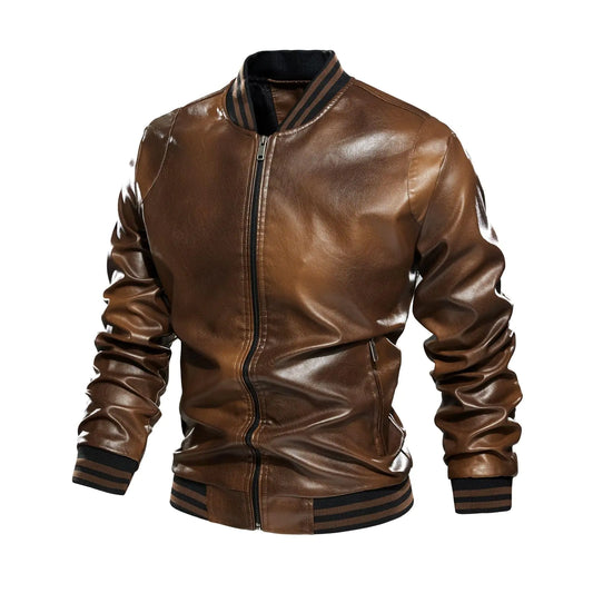 Dipucool Mens Eco-Faux Leather Jacket