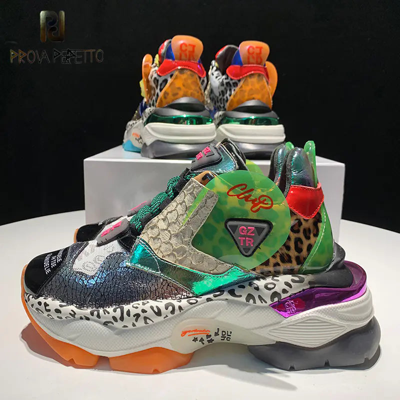 Women's Trendy Color Block Platform Sneakers