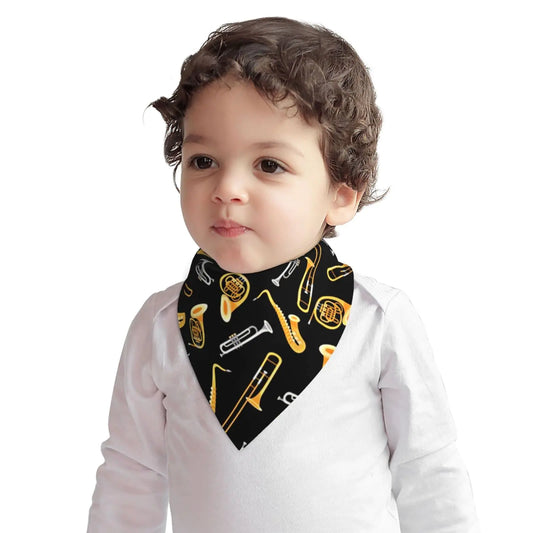 Music Baby Bandana Augenstern Cotton Baby Bibs - Saxophone /Trombone