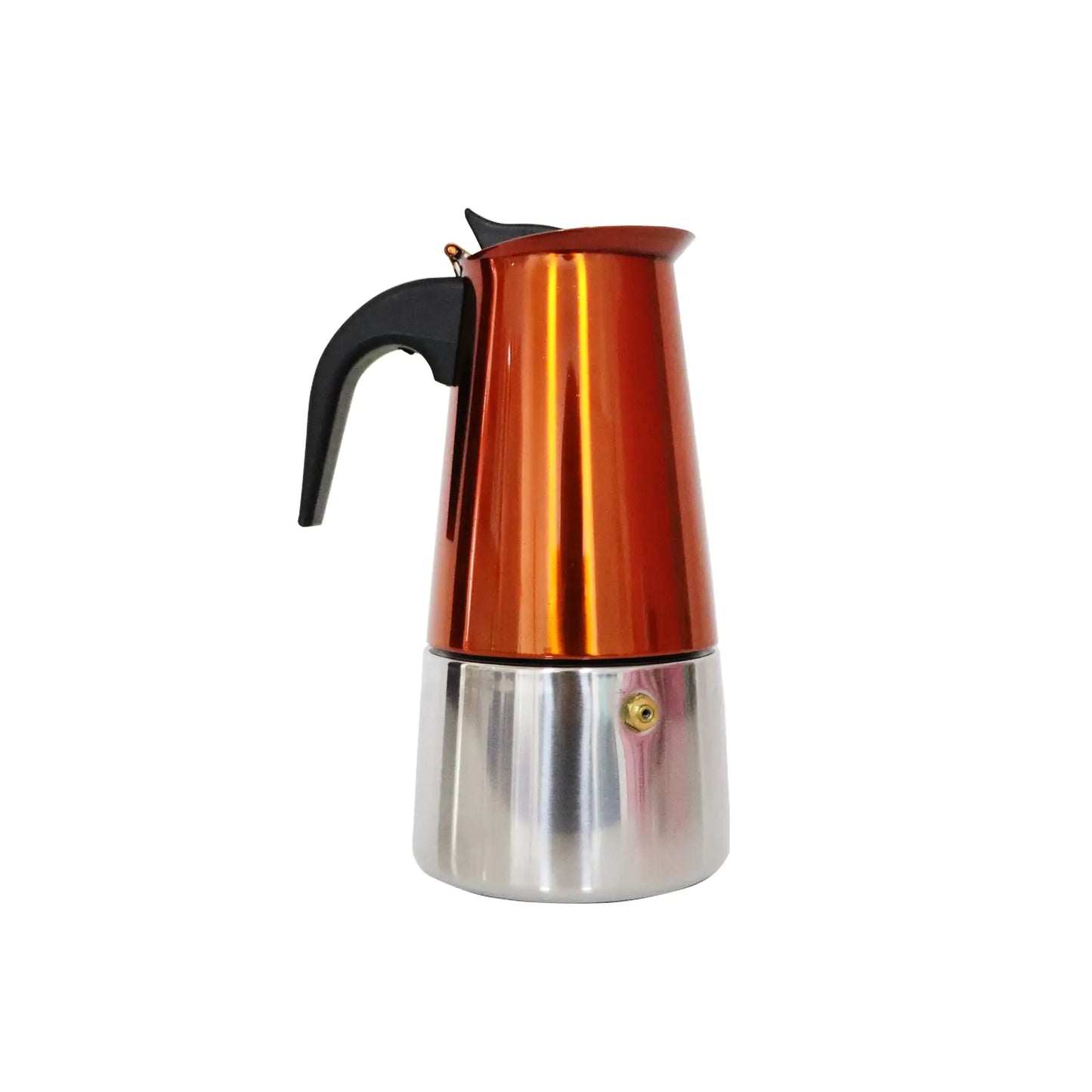 Classic Brew Stainless Steel Moka Pot, 300 ml - Induction-Compatible Copper