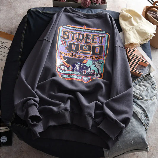 Chic Velvet Round Neck Women's Sweater
