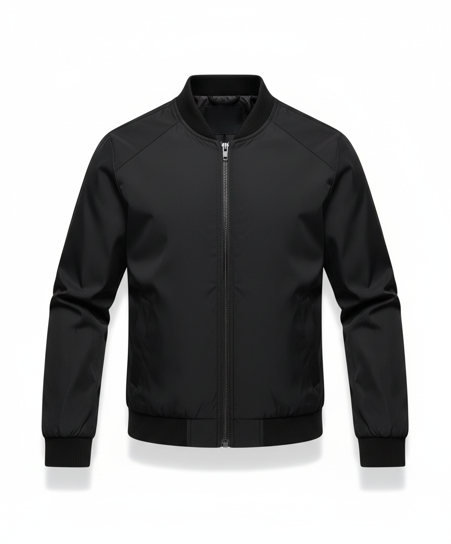 Men's Slim Fit Baseball Collar Jacket in Solid Color