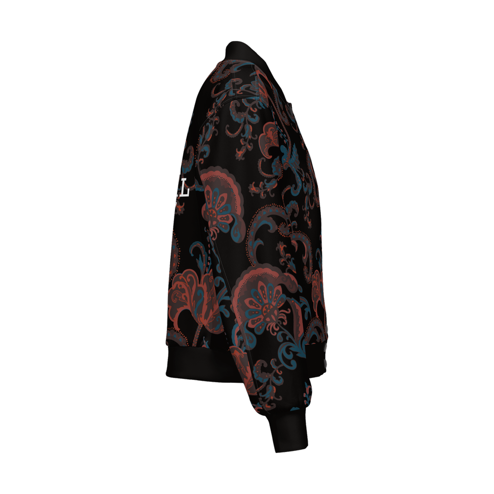 ORIGINAL ERA Women's Double Layered "Paisley Print" Bomber Sports Jacket-Techno Scuba Knit