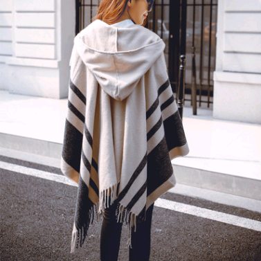 Women's Hooded Cape Scarf Shawl