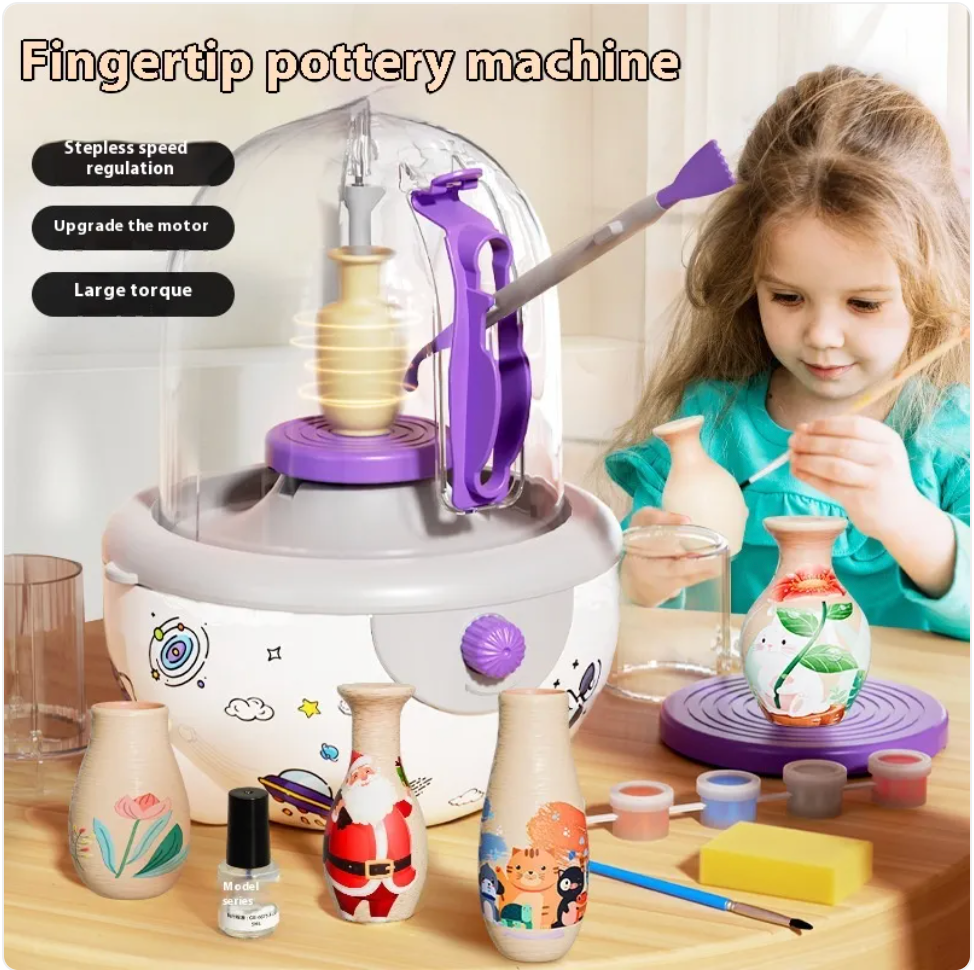 Electric DIY Pottery Wheel with Hand Painting Tool Kit