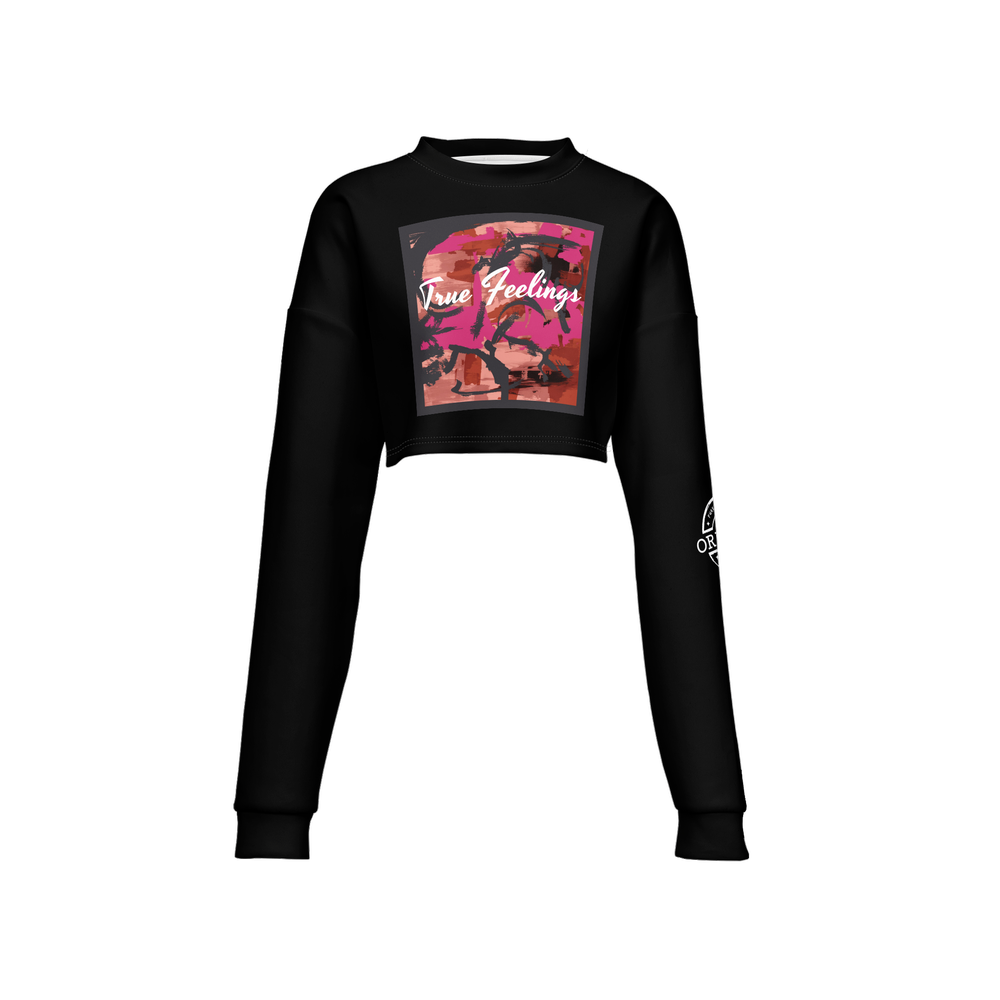 Women’s ORIGINAL ERA "TRUE FEELINGS" Cropped Crewneck Sweatshirt-Techno Scuba Knit