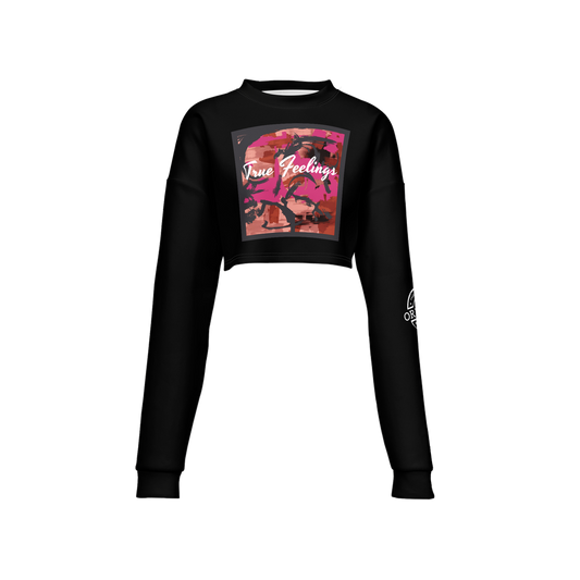 Women’s ORIGINAL ERA "TRUE FEELINGS" Cropped Crewneck Sweatshirt-Techno Scuba Knit
