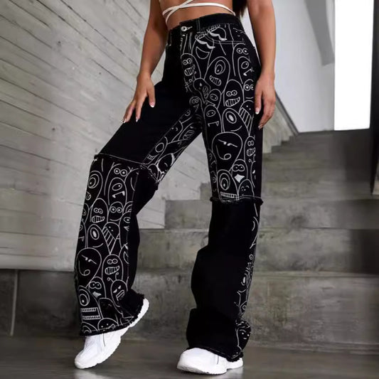 Cartoon Cat Bell Bottoms