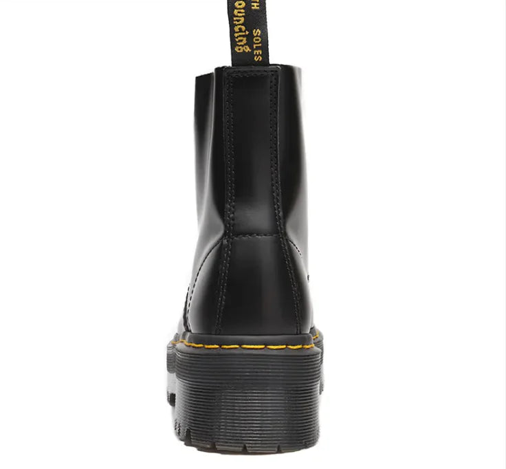 Ladies' Black Leather Martin Boots