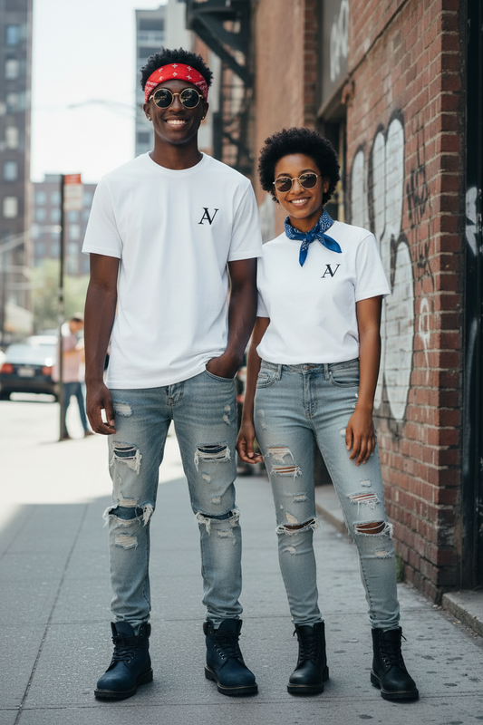 Unisex Round Neck Summer Loose T-shirt