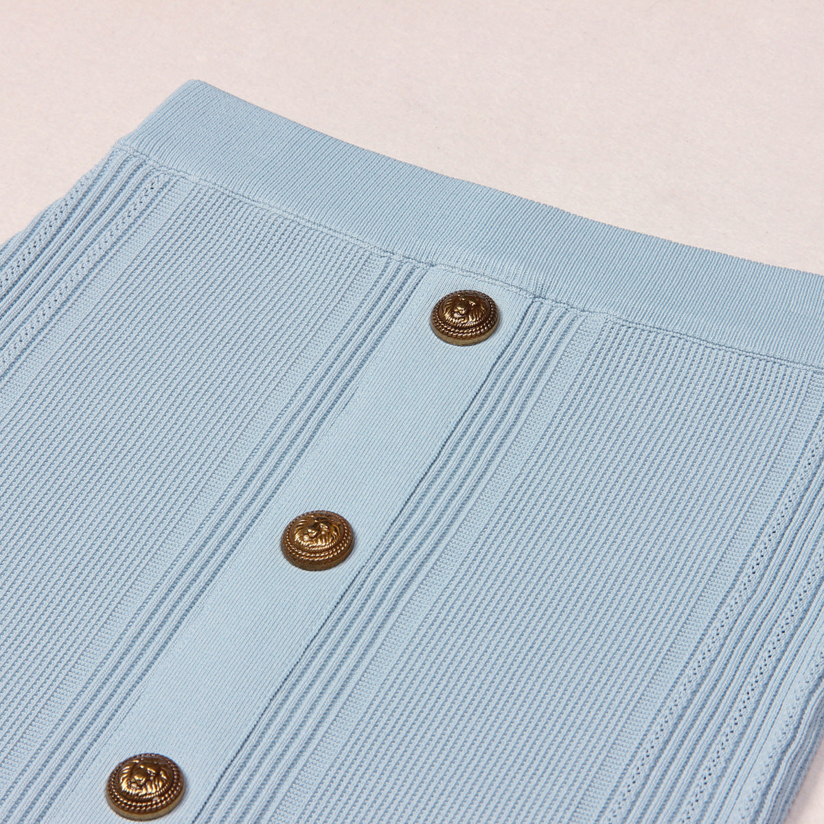 Knitted T-shirt Top Half-length Midi Skirt Suit