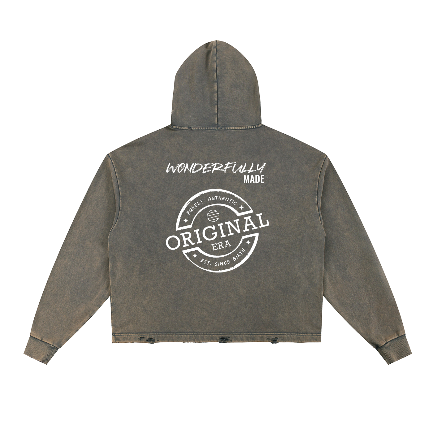 Original Era "Wonderfully Made" Vintage Washed Frayed-Hem Hoodie