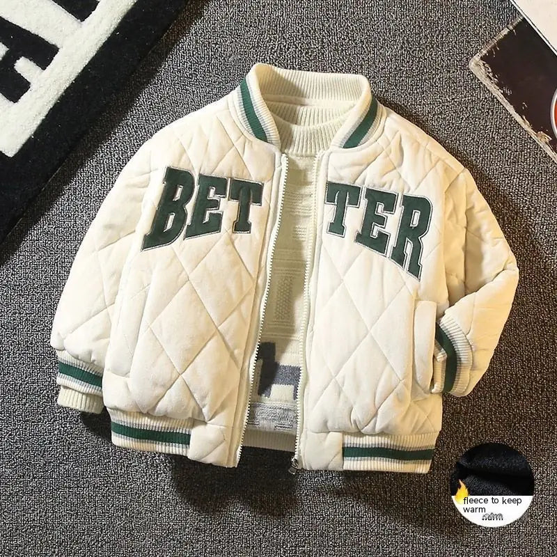 Children's Western Style Cotton-Padded Baseball Jacket