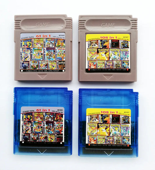 GB GBC Game Card 108-in-1 with Pokemon & Mario