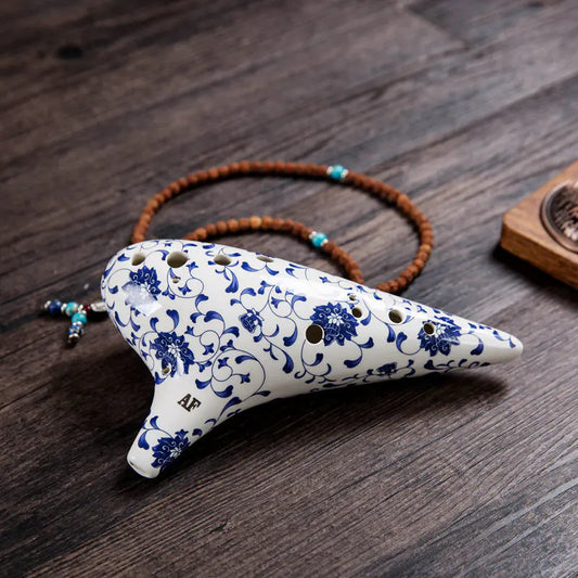 Blue and White Porcelain Ocarina