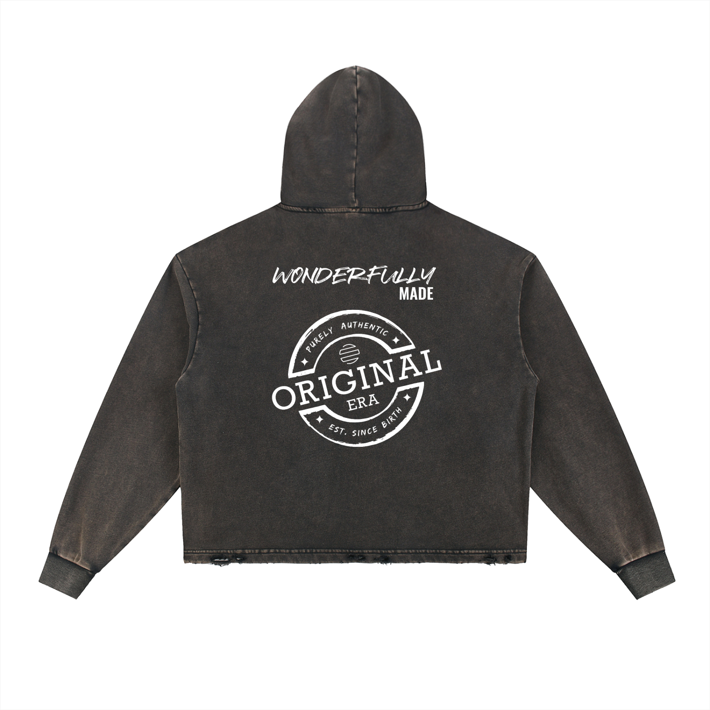 Original Era "Wonderfully Made" Vintage Washed Frayed-Hem Hoodie