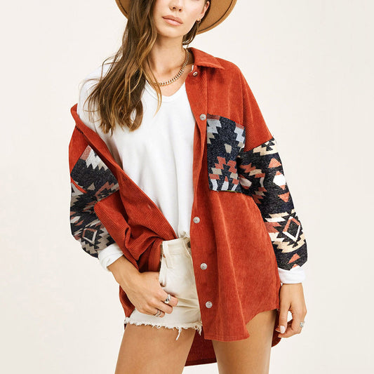 Women's Corduroy Fall Winter Cowboy Coat