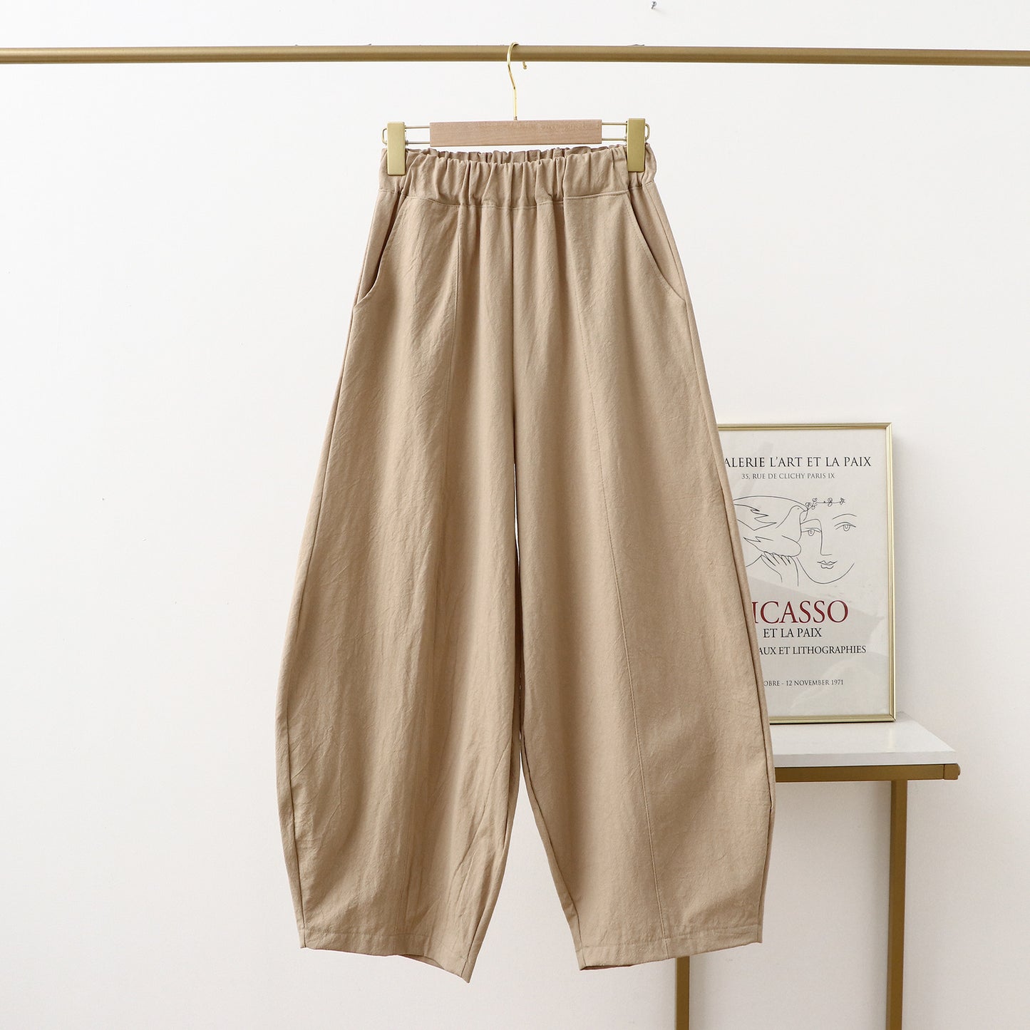 Women's Summer Thin Solid Color Linen Dungarees