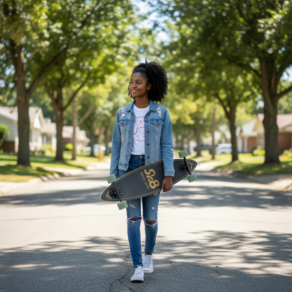 SereneLife 8 Ply Canadian & Bamboo Maple Deck Skateboard Cruiser - SereneLife SL7SBGR (Green)