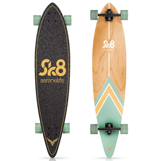 SereneLife 8 Ply Canadian & Bamboo Maple Deck Skateboard Cruiser - SereneLife SL7SBGR (Green)