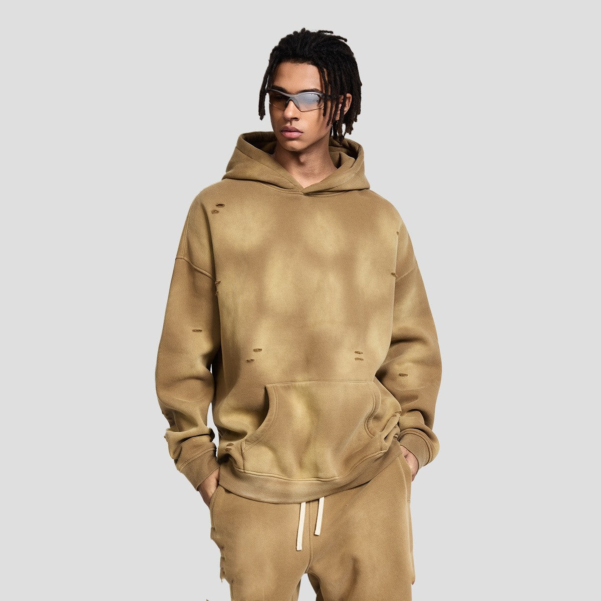 Loose Wash Worn-out Fleece Sweater