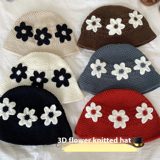 Retro Handmade Floral Bucket Hat