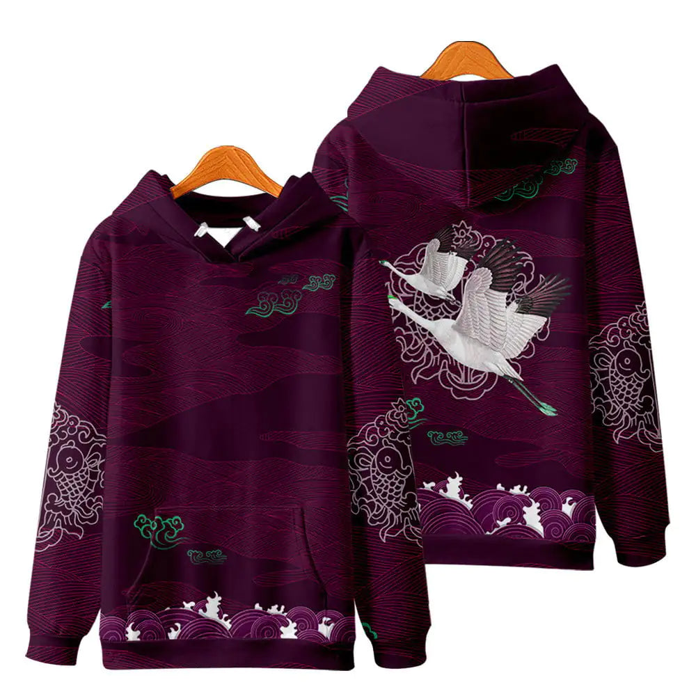 Ladies' Alpine Print Hooded Sweatshirt