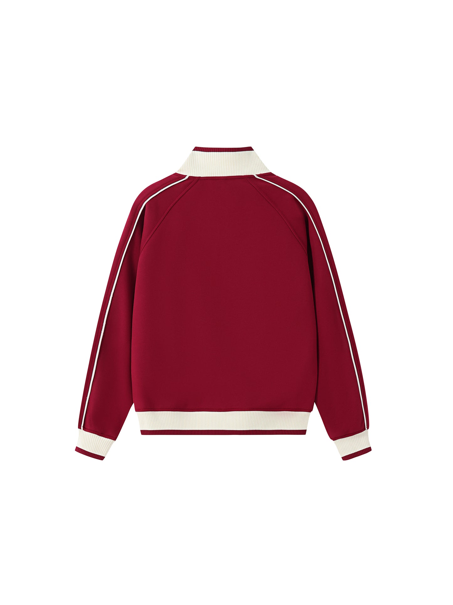 Color Block Raglan Sleeve Zip Track Jacket - Red