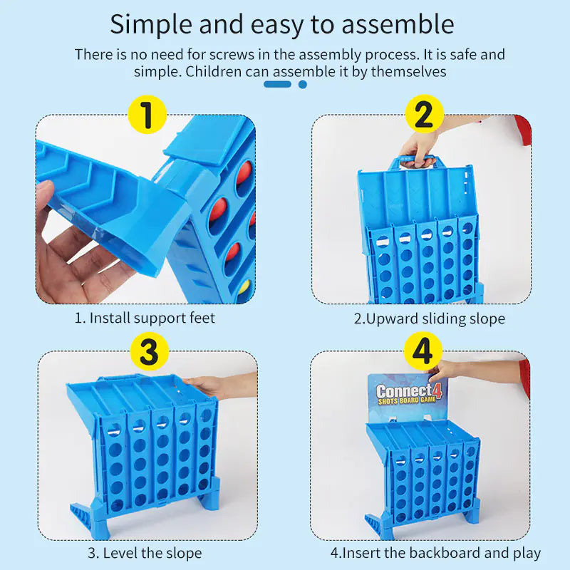 Compact Foldable 4-in-a-Row Travel Game