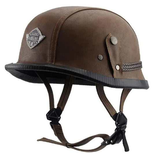 Motorcycle Helmet, Electric Bike Helmet, Leather Steel Helmet