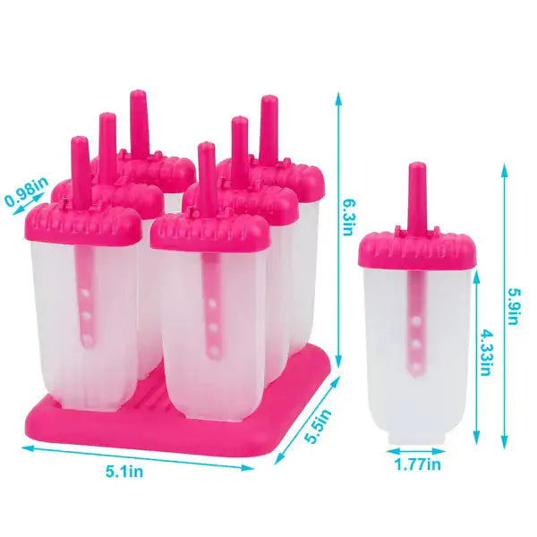DIY Reusable Popsicle Molds - 6Pcs