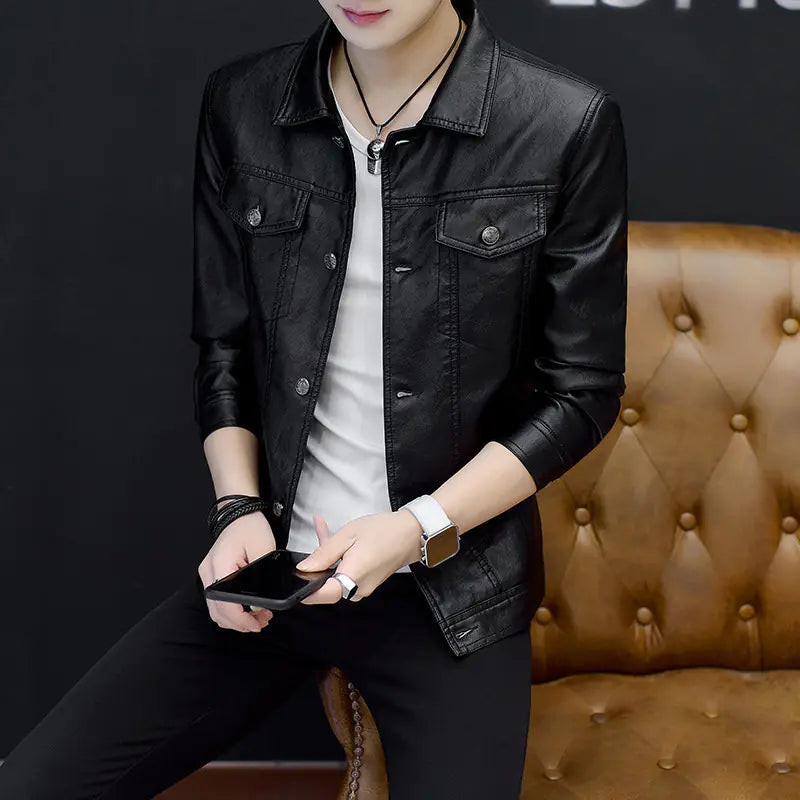 Men's Stylish Leather Moto Jacket