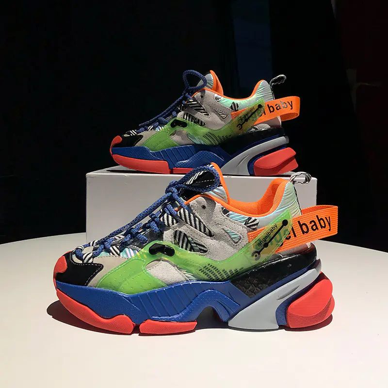 Women's Trendy Color Block Platform Sneakers