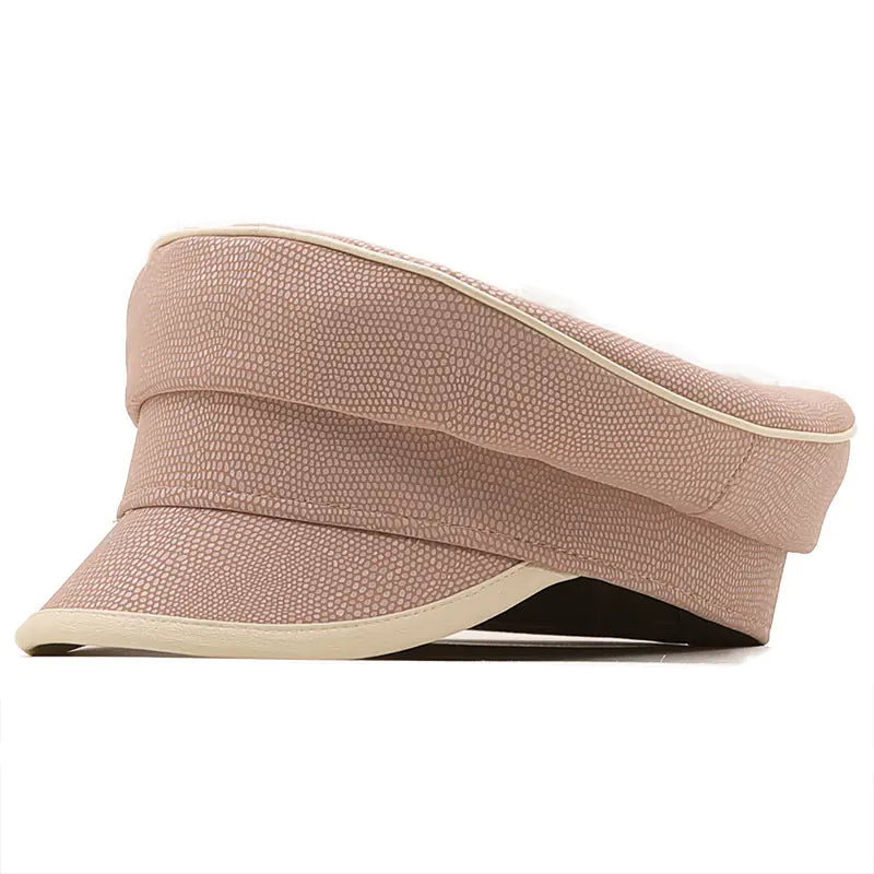 Women's Black PU Leather Beret