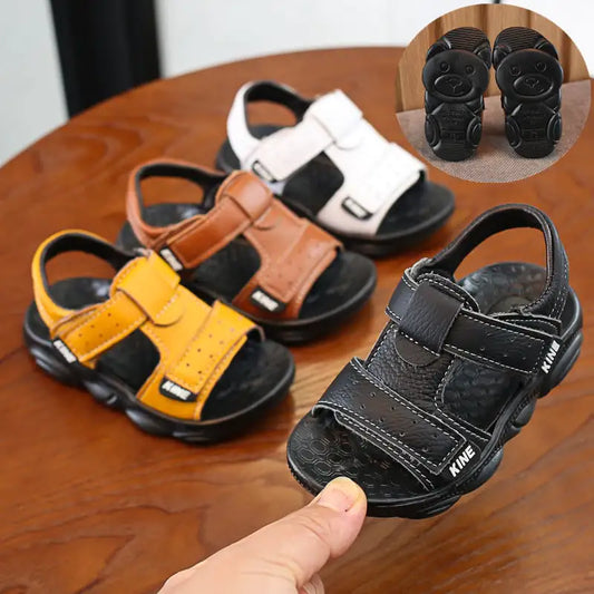 Children's Leather Beach Sandals - Breathable & Comfortable