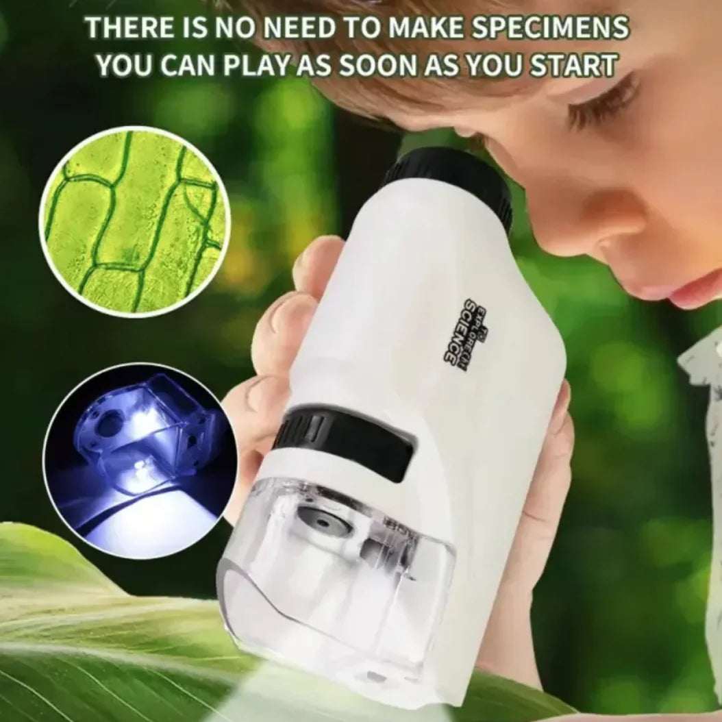 Pocket Microscope with LED for Kids