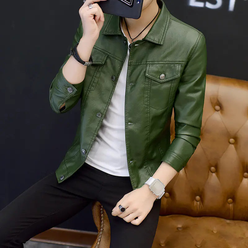 Men's Stylish Leather Moto Jacket
