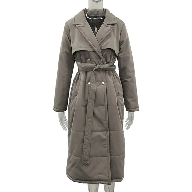 Women's Long Down Collar Parka Coat
