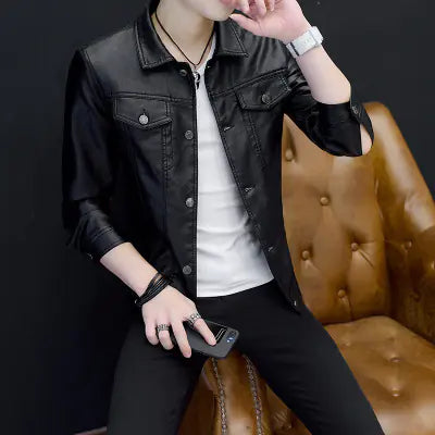 Men's Stylish Leather Moto Jacket