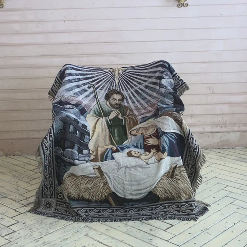 Double Sofa Cushion Cover and Christmas Wall Tapestry