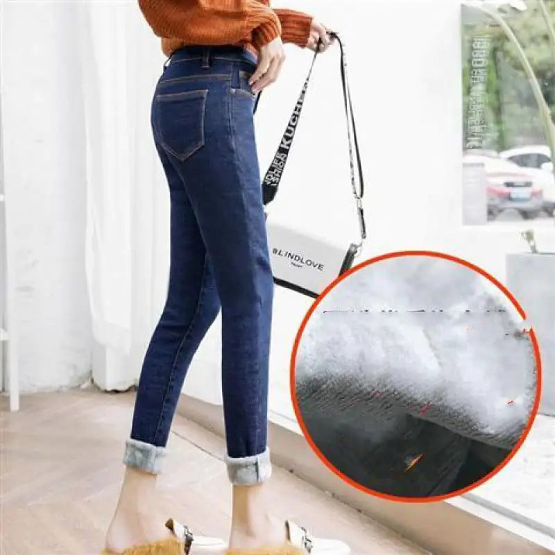 Women's Warm Black Cotton Fit Pants