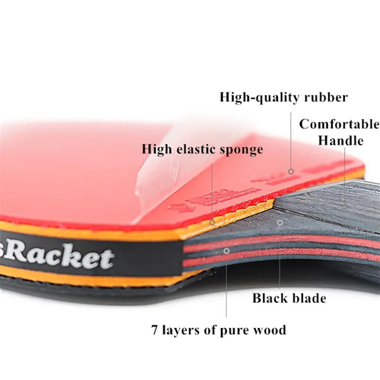 High-Quality Table Tennis Racket Set with Bag
