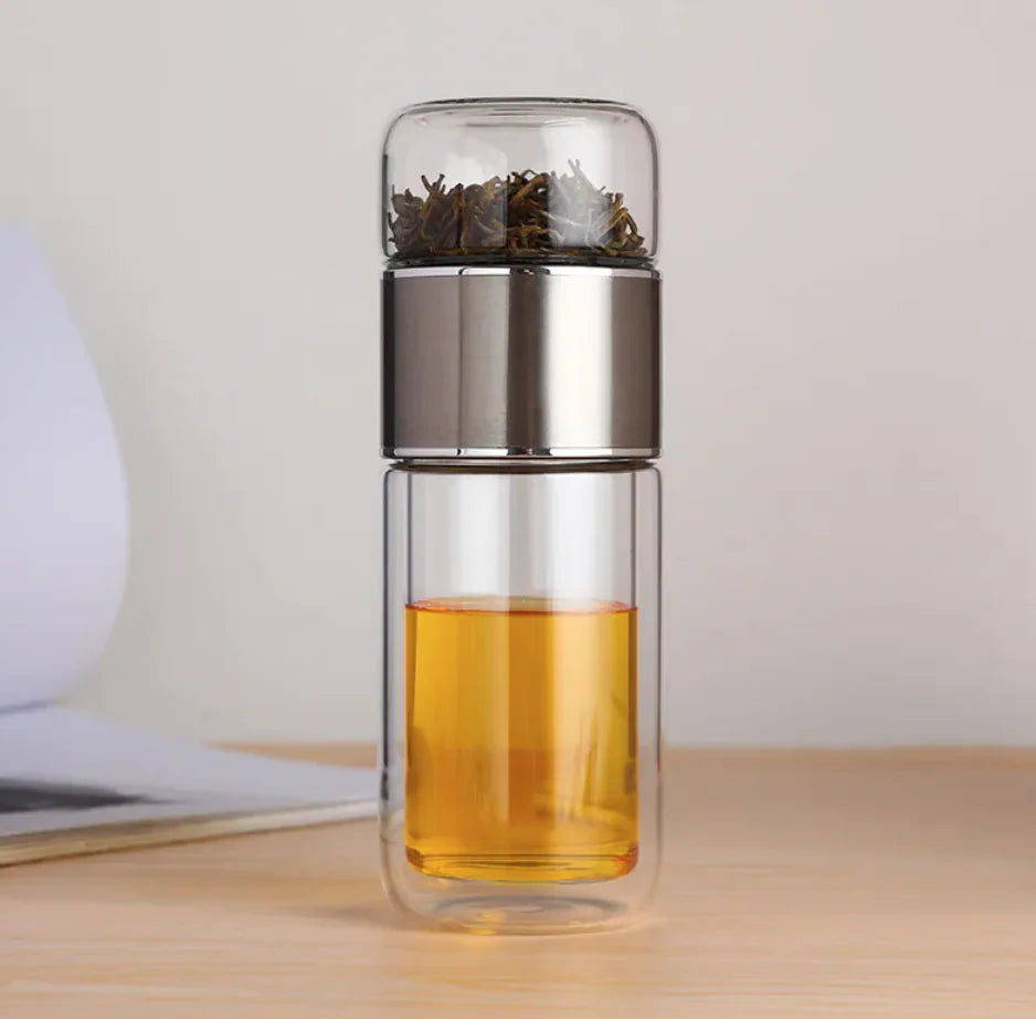 Dual Glass Office Tea Mug