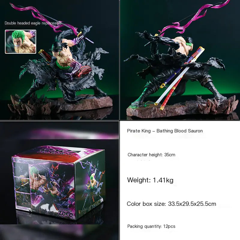 One Piece Zoro Dual-Headed Figure Model