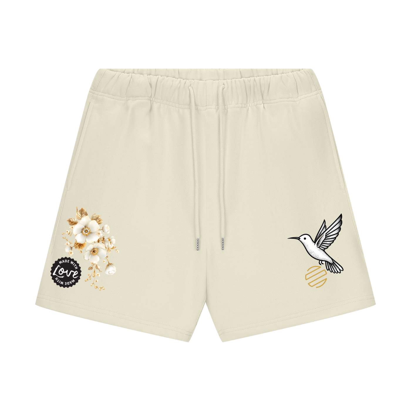 Unisex Floral Heavyweight Fleece Loose Fit Shorts