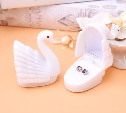 Little Swan Jewelry Box, Velvet Storage Case for Rings